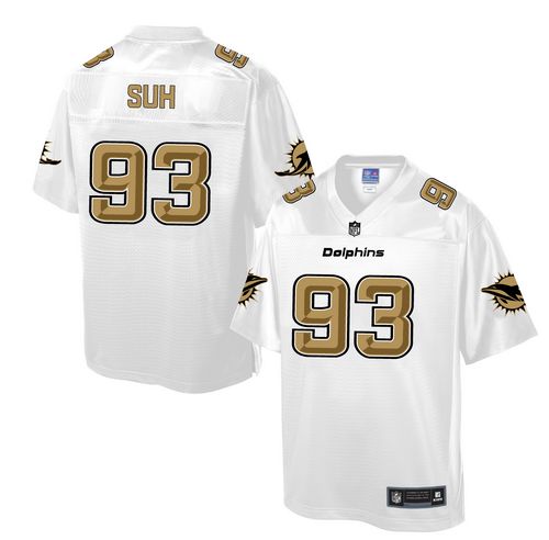 Men's Game Ndamukong Suh Nike Jersey White - #93 Pro Line Fashion NFL Miami Dolphins